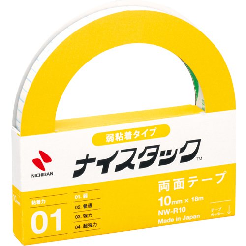 NICHIBAN NW-R10 [Scotch double face en papier recyclé se décollant proprement 10mm x 18m] 4987167020927