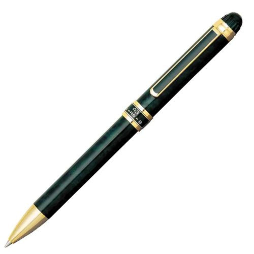 [Med kosmetikæske (Hako-G5 4000051)] Platinum Double Action R3 Mekanisk blyant 0,5 + Oliekuglepen Sort + Rødgrøn Marmor MWB-3000RN#41 Platinumpen 4977114206665