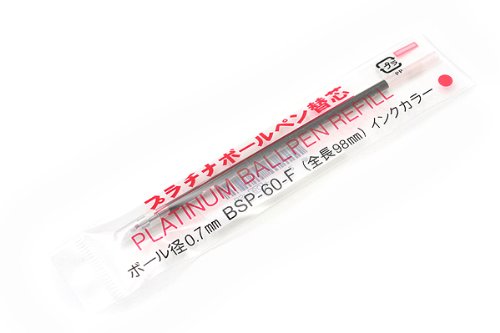 PLATINUM/platina pen Balpenvulling Rood BSP-60- F0.7 #2 Rode platina pen 4977114402111