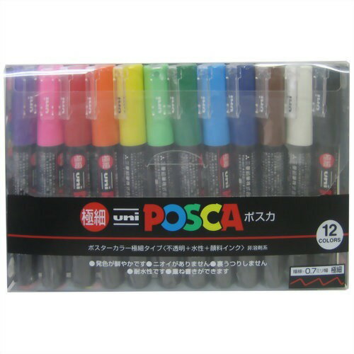 uni Extra Fine Posca 12 Farbset Mitsubishi Pencil 4902778654088