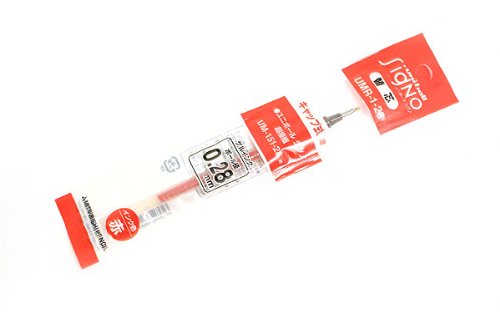 Uni Gel Inkt Balpen Signo Navulling voor Cap Type 0,28 Rood PP Zak Mitsubishi Potlood 4902778745670