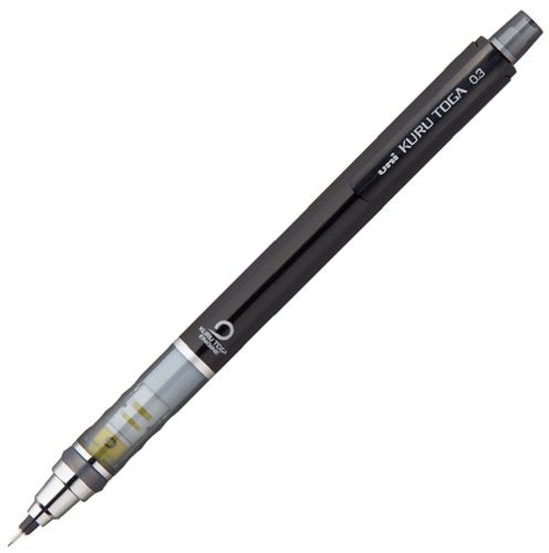 uni Mechanical Pencil Kurtoga 0.3 Black with mount (1 piece) Mitsubishi Pencil 4902778028216