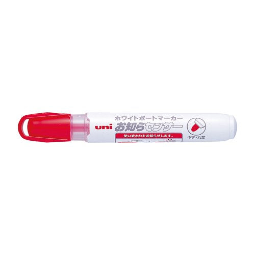 uni Whiteboard-Marker, Benachrichtigungssensor, mittlere Spitze, runder Kern, rot, Mitsubishi Pencil 4902778761380