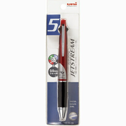 uni 多機能ペン ジェットストリーム 0.7 黒赤緑青シャープ0.5 ボルドー 台紙つき(1本入) 三菱鉛筆 4902778120651