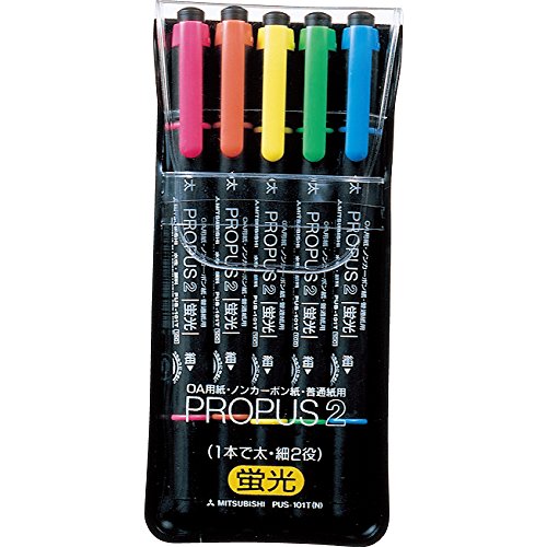 uni Propass 2 Highlighter Pen 5 farver Mitsubishi blyant 4902778184240