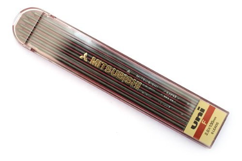 uni mechanical pencil craftsman refill 2.0 F 6 pieces Mitsubishi pencil 4902778364727