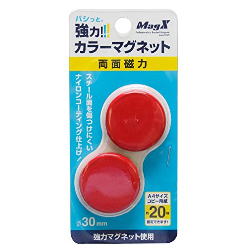 Magex Strong Color Magnet Diameter 30mm Rød 2 stk Magex 4535627511043