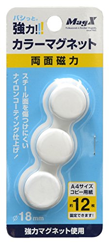 Magex Strong Color Magnet Diameter 18mm Hvid 3 stykker Magex 4535627513009