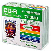 High-Disk-Daten-CD-R, 700 MB, 52-fache Geschwindigkeit, 5-mm-Slim-Gehäuse HDCR80GP10SC (10 Stück), Magnetic Research Institute 4984279110508