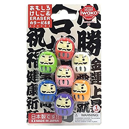 Blisterpackung Lustiger Radiergummi Farbe Daruma Iwako 4991685120274