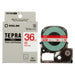 King Jim Tape Cartridge Tepra PRO SS36R White Label Red Letters