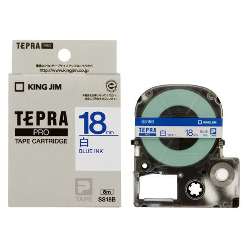 King Jim Tape Cartridge Tepra PRO SS18B 18mm White
