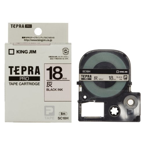 King Jim Tape Cartridge Tepra PRO 18mm SC18H Gray Label