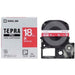 King Jim Tepra PRO Tape SD18R (Vivid Red/White Letters 18mm Width)
