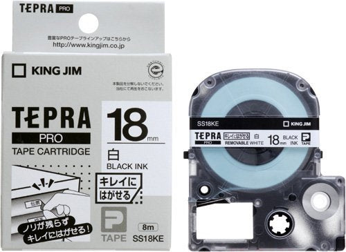 King Jim Tape Cartridge Tepra PRO 18mm SS18KE White