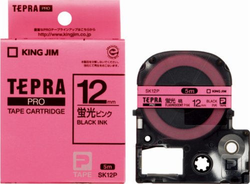 King Jim Tape Cartridge Tepla PRO 12mm SK12P Fluorescent Pink