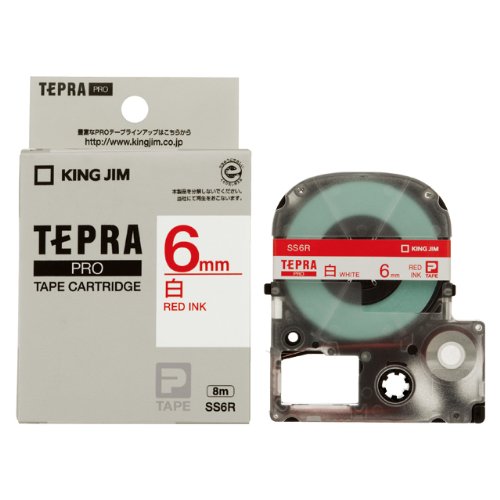 King Jim Tape Cartridge Tepra PRO 6mm SS6R Red Letters