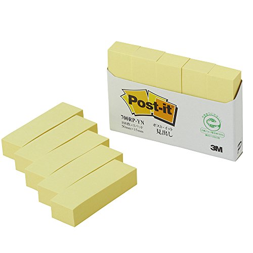 Post-it encabezado 50x15mm 100 hojas x 5 piezas Amarillo 700RP-YN