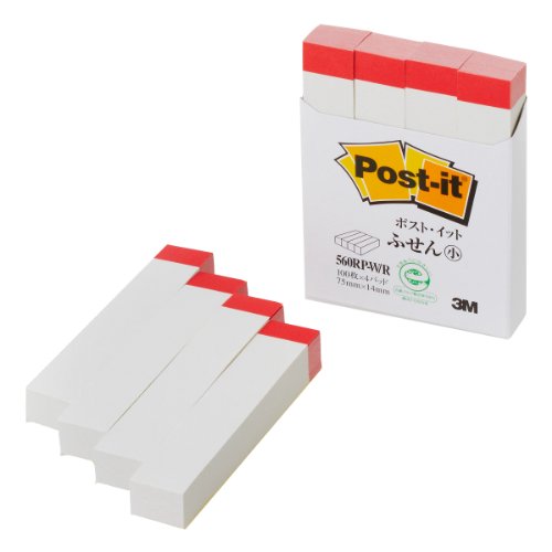 Post-it adesivi 75x14mm 100 fogli x 4 pezzi con linea rossa 560RP-W/R