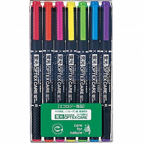 Zebra Highlighter Optex Care 7 farver WKCR1-7C
