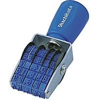 Roterende gummistempel (Ergogrip) Europæisk dato nr. 6 Gotisk skrifttype Shachihata
