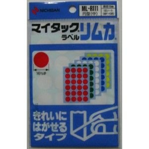Nichiban MiTac label Limca rond (medium) 10 vellen (48 stuks x 5 kleuren) ML-R111 Nichiban 4987167012649