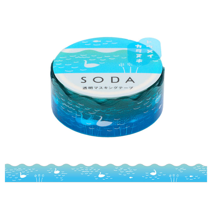 SODA 透明マスキングテープ  スワン (15mm) CMTD15-002 (型抜き) KINGJIM キングジム