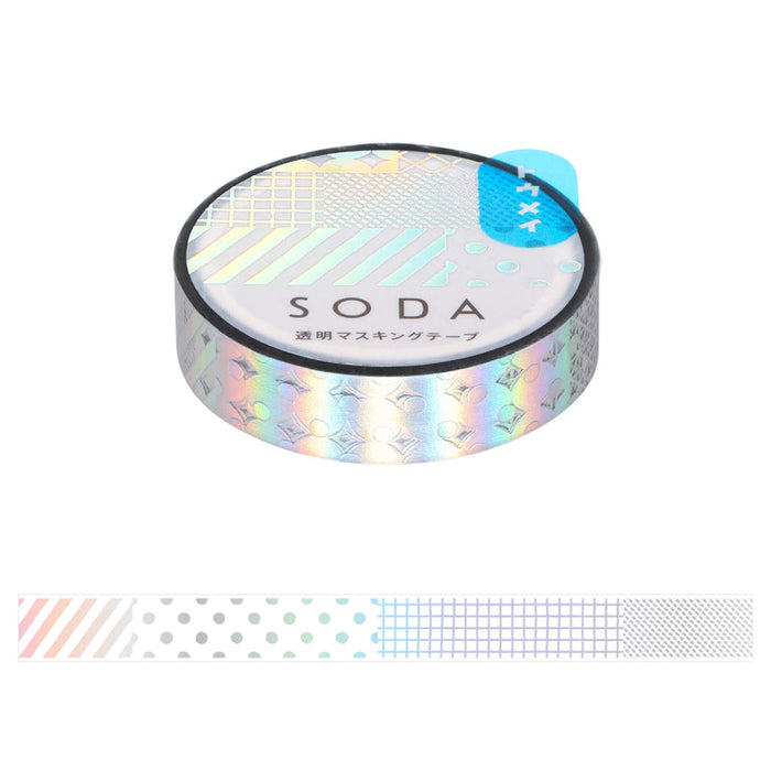 SODA 透明マスキングテープ  ミックス2 (10mm) CMTH10-003 (オーロラ箔) KINGJIM キングジム