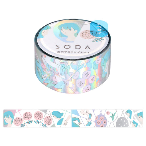 SODA 透明マスキングテープ  ミラー (20mm) CMTH20-004 (オーロラ箔) KINGJIM キングジム