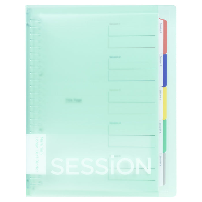 Improve your study efficiency with twice the index! Color Binder SESSiON Session Binder Mint Green F310-53 Maruman