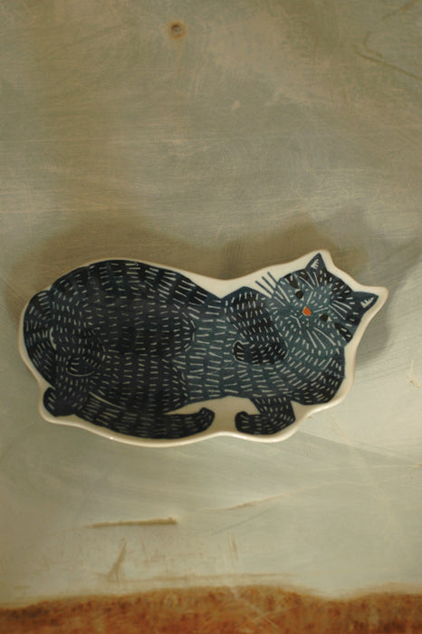 Kurashiki Design Kata Kata Siegelplatte (blaue Katze)