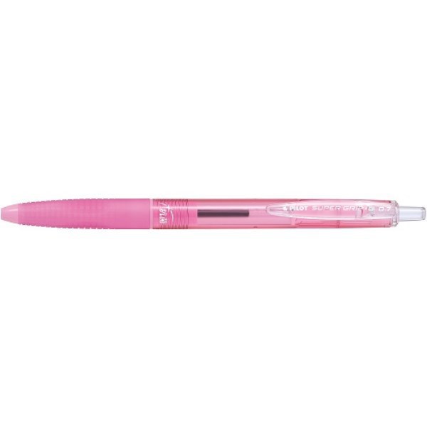 PILOT BSGK-10FK-CP [Super Grip G Antibiotic Oil-based Ballpoint Pen 0.7mm Fine Point Black Ink Clear Pink] (10 ชุด)