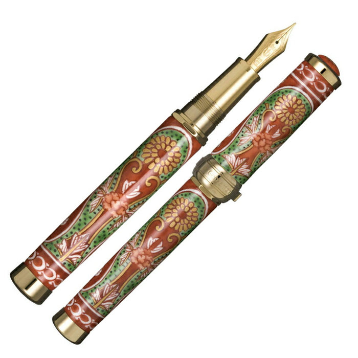 有田焼創業400年記念万年筆 赤濃菊絵（源右衛門窯製）金ペン先　中字（M）10-2554-400 セーラー万年筆